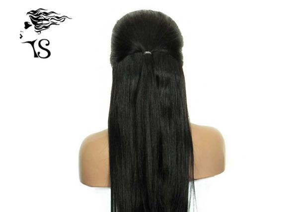 Soft Brazilian Human Hair Lace Front Wigs With Silky Straight Natural Color Looking