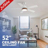 Ventilateur de plafond LED intelligent Lumière Finition blanche 5 lame MDF Haute vitesse