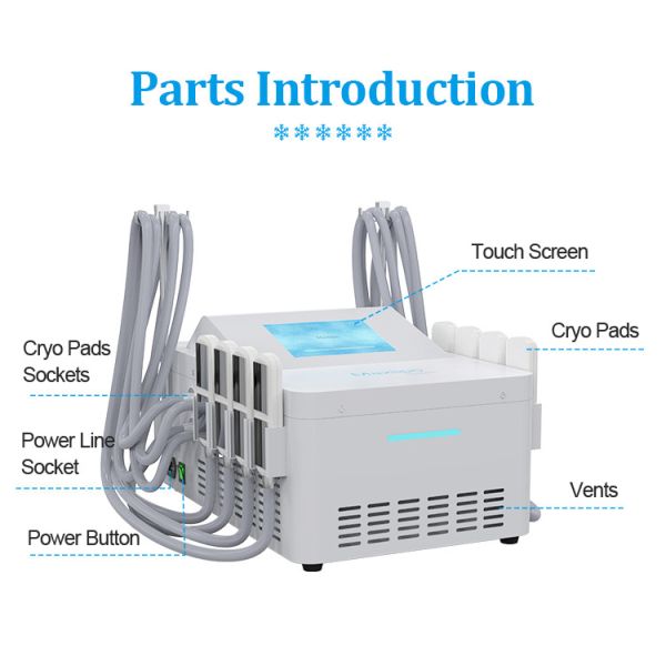 EMS And Cryolipolysis Machine With 4 Handles And 8 Pads For Body Contouring