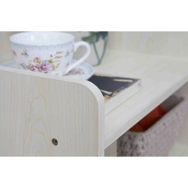 Durable Wooden White Small Night Stands 3 Tier Shelves Environment Friendly