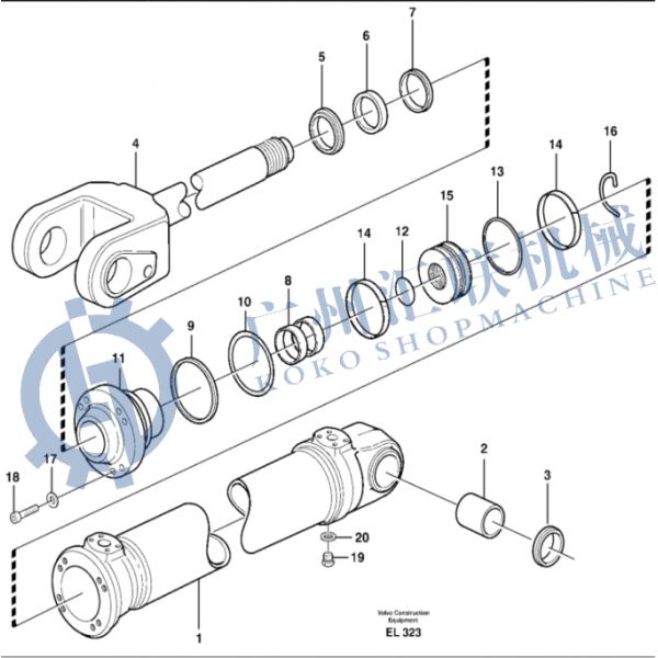 VOE11709018 VOE11707027 VOE11709026 VOE11709025 Lifting Cylinder Repair Kit EC L150E L150F Lift Cylinder Seal Kit