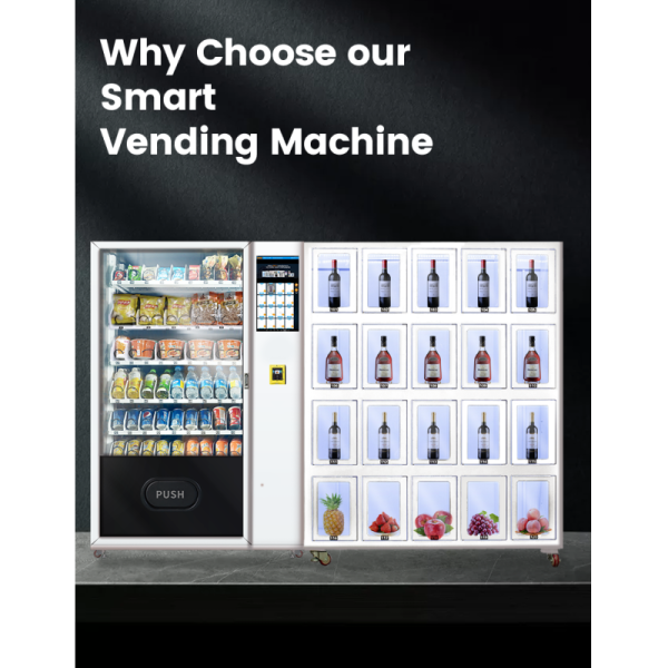 Customized Big Capacity Locker Vending Machine For Snacks Drinks Fresh Fruits Glass-Bottled Products