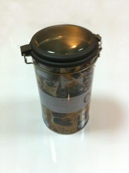 Cylindroid Black Tin Tea Canisters For Coffe / Candy / Powder