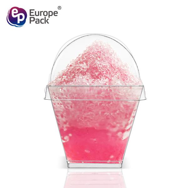 Eco friendly square shape cute clear 2oz dessert cup with dome lid