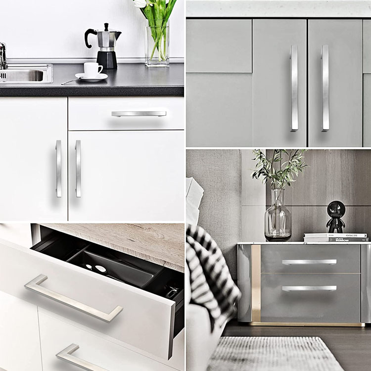 Portão de mão de armazenamento de aço inoxidável para portas de armário