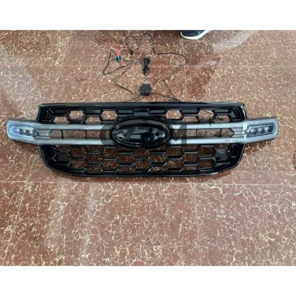 Grille de pare-chocs avant modifiée Grille automatique avec grilles de voiture légère pour Ford Ranger 2023 2024