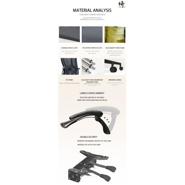 High Back Mesh Ergonomic Executive Office Chair Height Adjustable