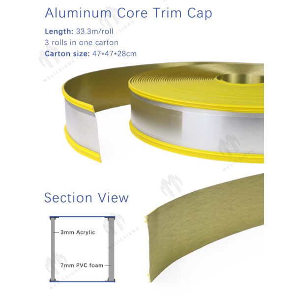 Face Lit Led Brush Gold Channel Letter Trim Cap Business Sign Acrylic Durable