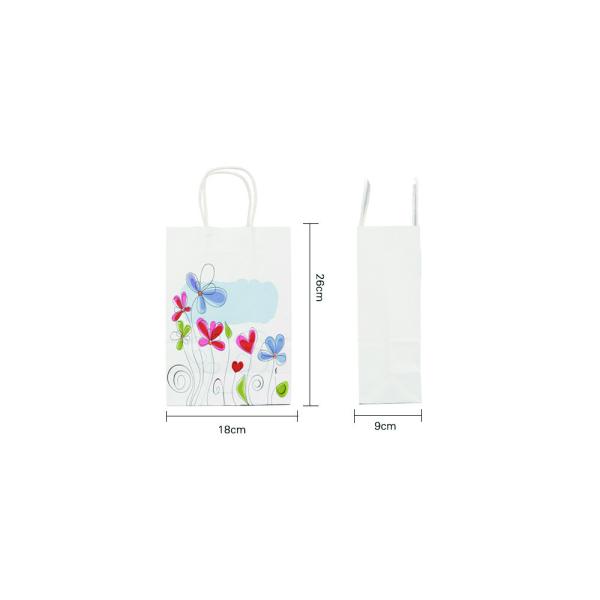 250g Printed Paper Bags / Personalised White Paper Bags CMYK Or Pantone Color
