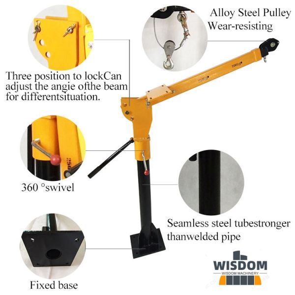 Dc12v / 24v / 220v / 380v Mini Lifting Crane 500kg 800kg 1000kg