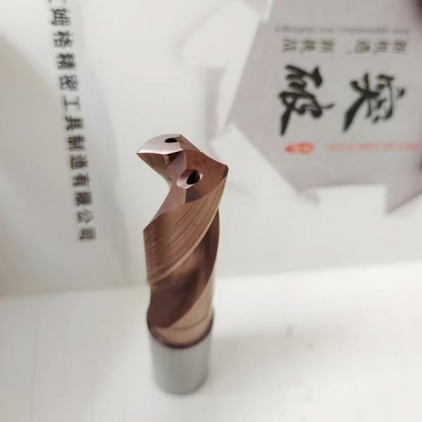 Custom D16mm Thru Coolant Carbide Drill Bit Bronze Coating For Metal Steel Drilling