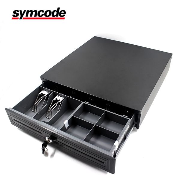 Black Stainless Steel Cash Register Drawer 8 Coin Slot Single Cheque Mouth
