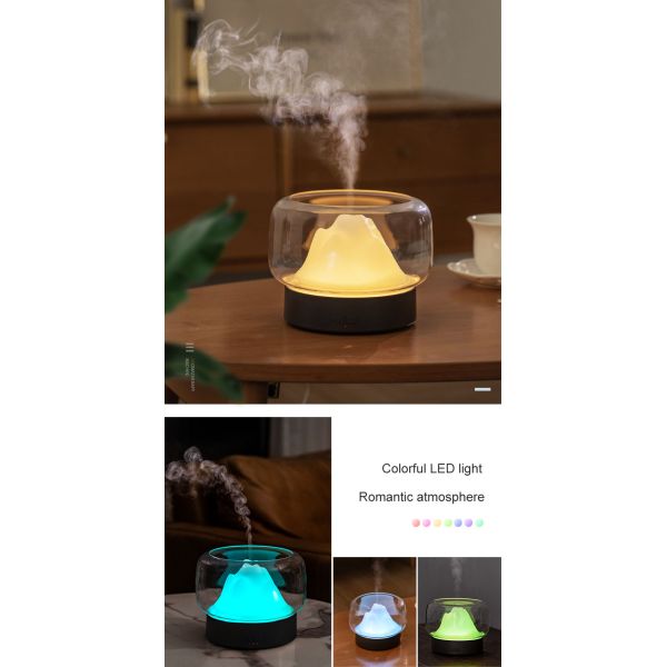 Cool Mist Aroma Oil Diffuser LED Night Light Colorful Ultrasonic Grey White