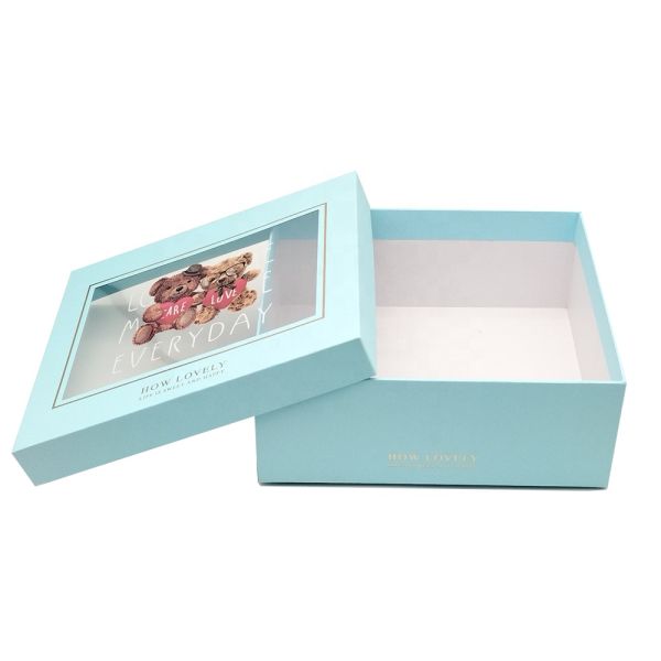 Impresión de medias de seda Calcetines Sujetadores Caja de cartón corrugado con ventana Ropa interior Ropa interior Caja de regalo