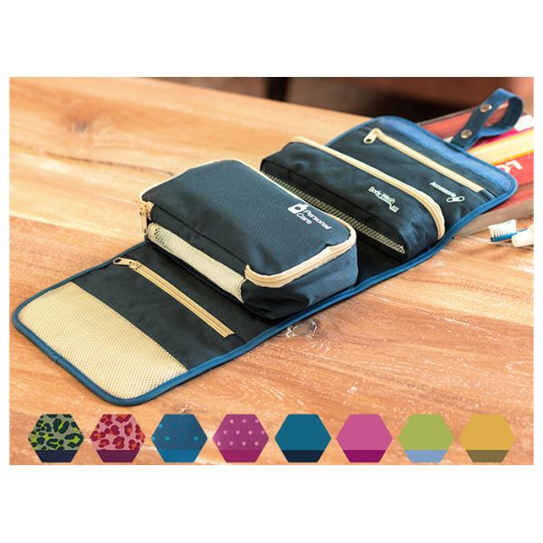 Large Custom Hanging Folding Toiletry Bag , Travel Organizer Cosmetic Bag For Women