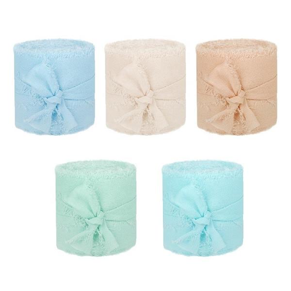 Organza Fabric Type Handmade Frayed Edged Chiffon Silk Ribbon for Wedding Invitations