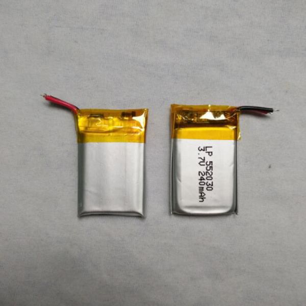 Lithium Ion Battery Lipo 552030 3.7V 240mAh 300mAh 280mAh Battery Rechargeable OEM Capacity Polymer Lithium Battery Light Weight