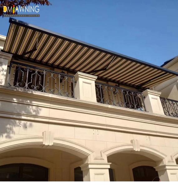 Outdoor Motorized Waterproof Retractable Awning Canopy Full Cassette Awning