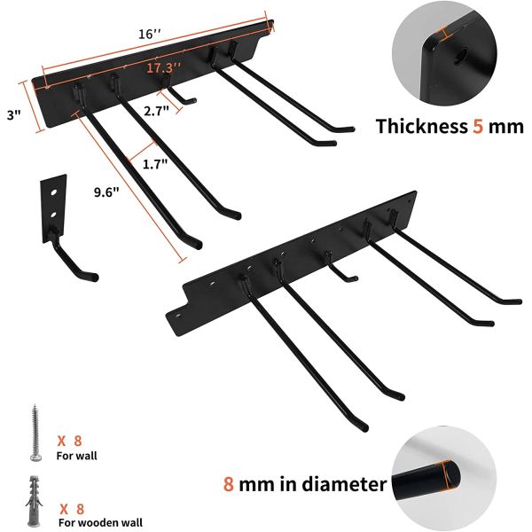 Сберегающие пространство вешалки для садовых инструментов для гаража Стенный монтаж Магазин Дворные инструменты Лопаты Раки