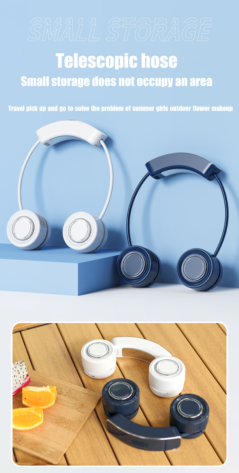 FUSMLI 2400mAh Innovative Summer Products Bladeless Portable Wireless Turbo Hanging USB Mini Rechargeable Wearable Neck Fan