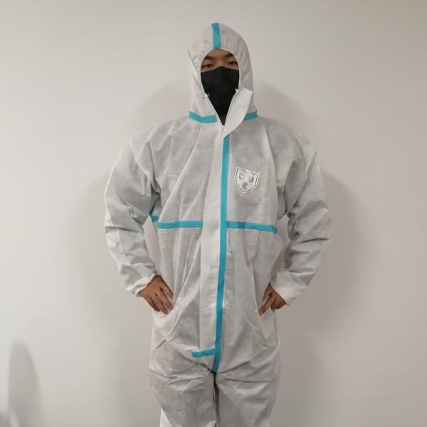 Sms Pp Microporous Disposable Protective Coveralls Antistatic Industrial Medical Use