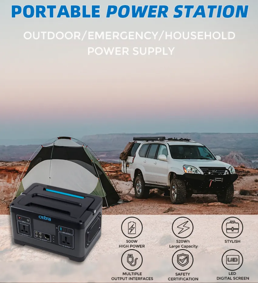 Станция солнечной энергии генератора 110V 220V 500w на открытом воздухе солнечной энергии портативная располагаясь лагерем