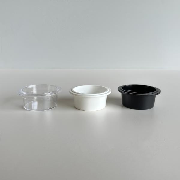 Vasos de plástico PP de 20 ml con tapas para crema cosmética y loción, 54 mm de diámetro