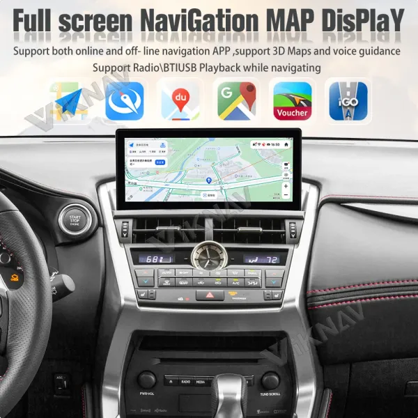 Авторадио Viknav Для LEXUS NX NX200 NX200T (2015 2016) 12,3 дюйма сенсорный экран Carplay Автомобиль GPS навигация мультимедиа