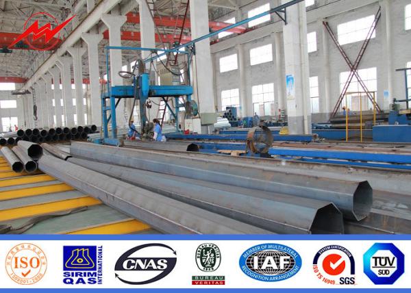 SS400 Steel 132kv Utility Power Poles Polygonal Tower Steel Octagonal Poles