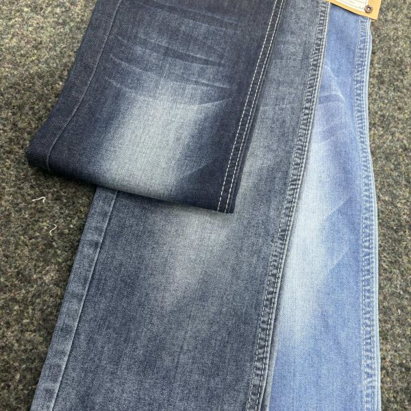 Tejido vaquero elástico de algodón T400 azul oscuro de 16S, 8 oz JSD3062, con 86,5% algodón y 13,5% T400