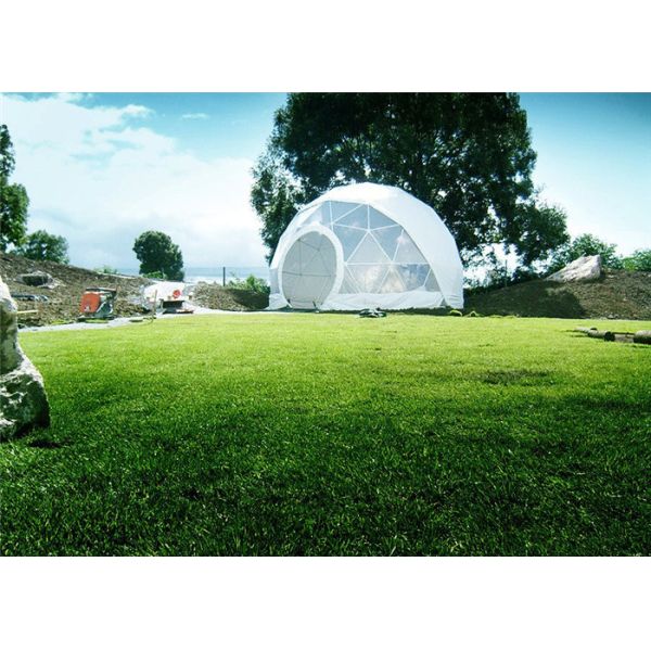 White PVC Wind Resistant Sidewall Party Geo Dome Tent With Steel