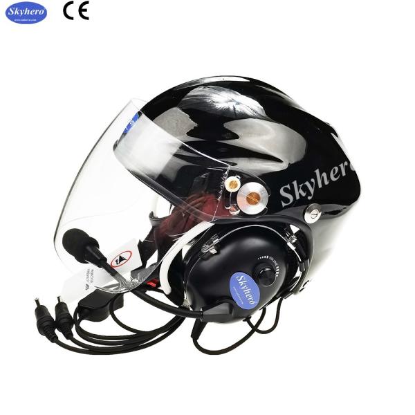 Black Aviation helmet high quality aircraft helmet light fly helmet for sale fiber glass Pilot helmet