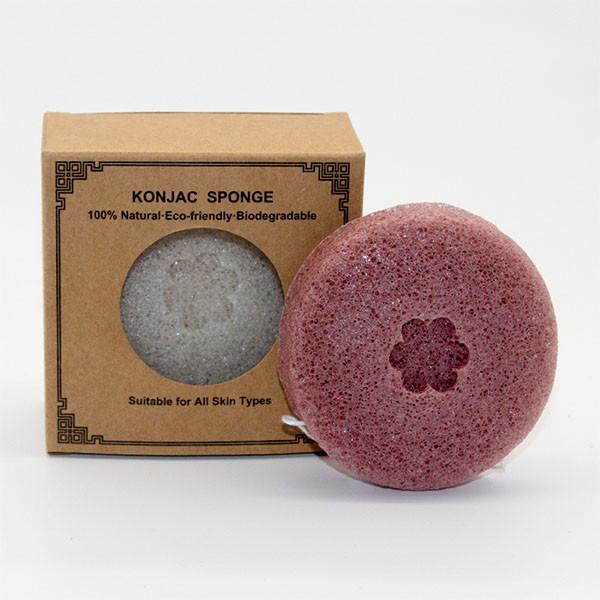 A beleza livre de BPA usou a esponja redonda Konjac do banho para a limpeza facial