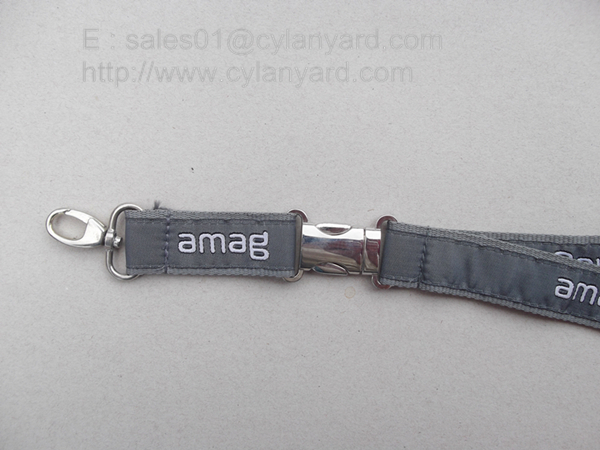 High Graded Jacquard Label Overlaid Lanyard With Metal Detachable Release Buckle