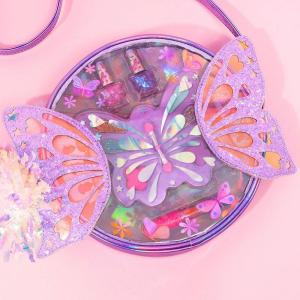 Attractive Butterfly Backpack Kids Makeup Set With Washable Cosmetic