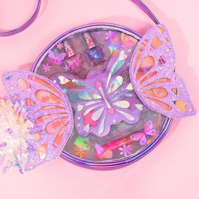 Attractive Butterfly Backpack Kids Makeup Set With Washable Cosmetic