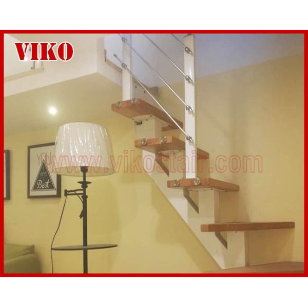 Steel Cable Stair VK90SC WoodenHandrail Treed American Oak Carbon Powder-coate Aluminum304 Stainless Steel