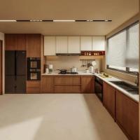 Armoire de cuisine en bois massif pour constructeur de projet
