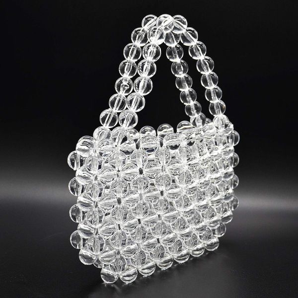 Miuco Women Beaded Bag Handmade Transparent Acrylic Handbags