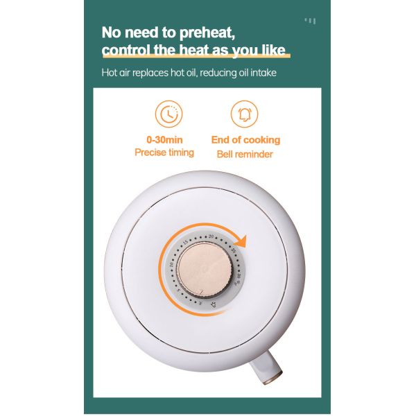 Automatic 2.6 Quart Smart Air Fryers Electric White