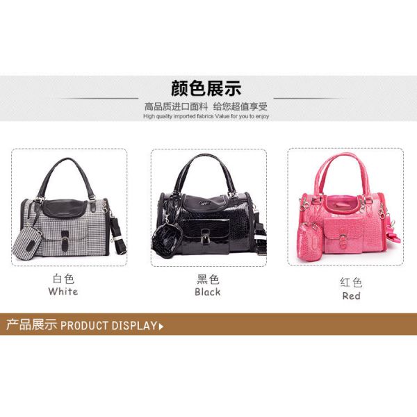  				Design Quality PU Leather Hot Pink Pet Hand Bag 	        