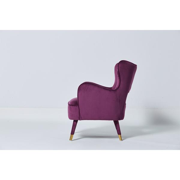 Modern Elegant Upholstery Living Room Single Sofa Stackable Dark Red Velvet