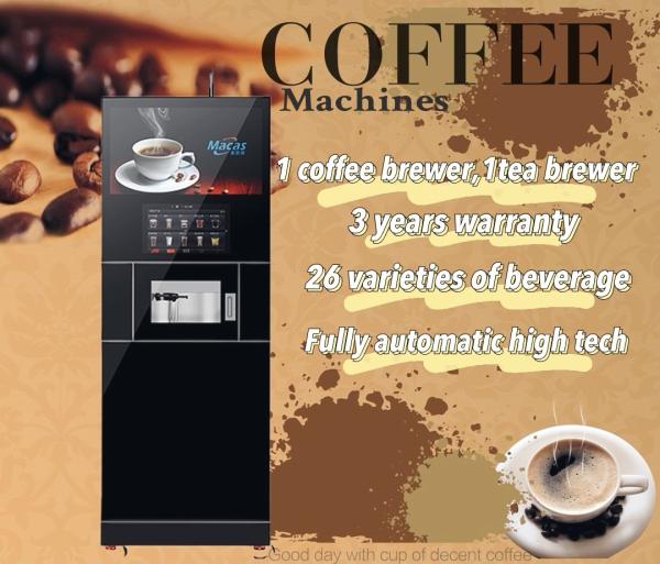 High Pressure Espresso Brewer For Coffee With Macas Commercial Fully Automatic Freshly Ground Cabinet Coffee Machine