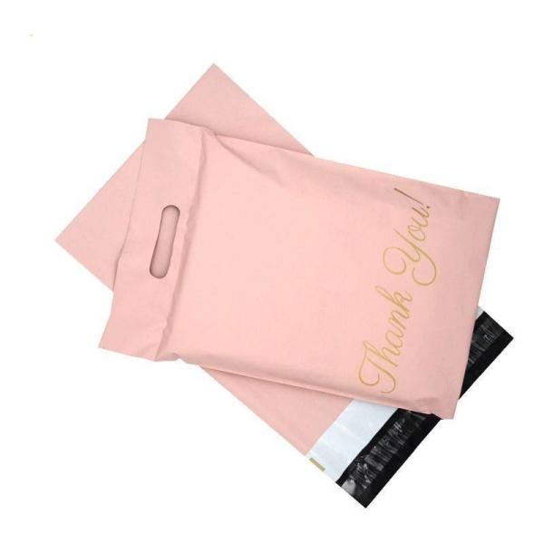Pink Packaging Supplies Poly Mailers With Handle Large Thank You Bag Poly Mailer Clothing Courier Packages 10x13 Polymailers