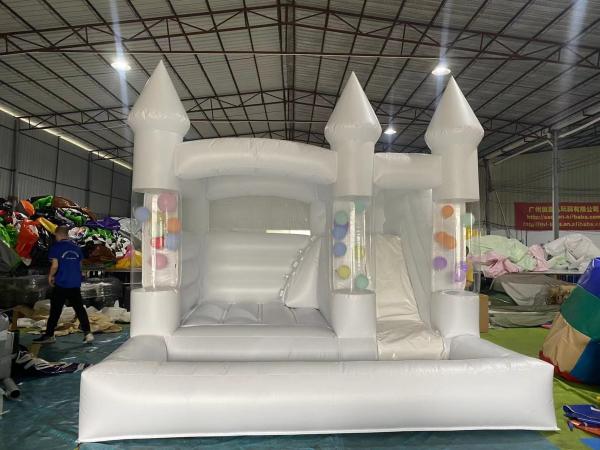 Venda Quente Casa Branca Bounce Pastel Salto Casamento Bounce Castelo Balões