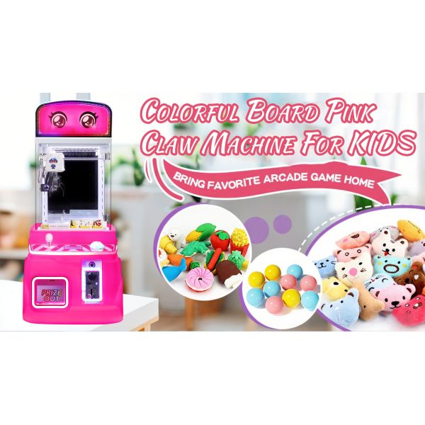 Pink New Mini Fire Truck Toy Automatic Vending Machine Coin-operated Fun Doll Machine