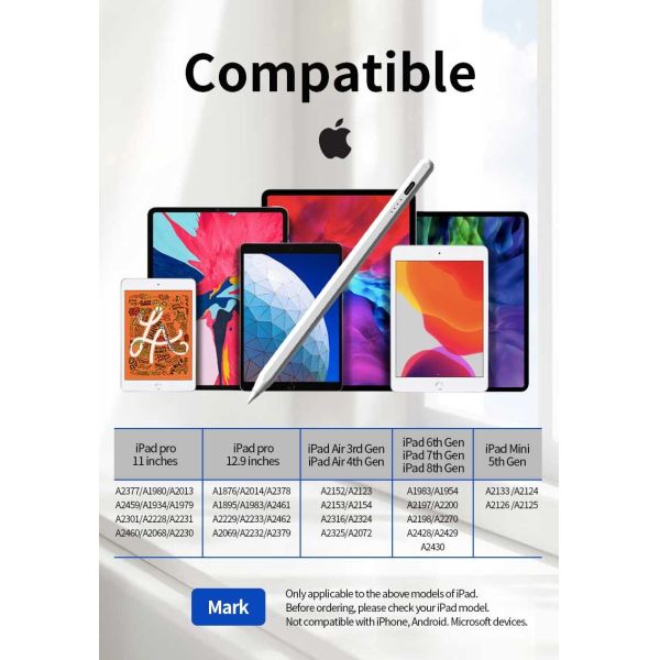 Карандаш грифеля серебряного/белого изготовленного на заказ цвета активный совместимый с Ipad