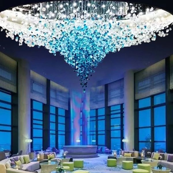 Modern Luxury DIY Glass Large Crystal Stone Chandelier Large classic chandelier (WH-NC-101)