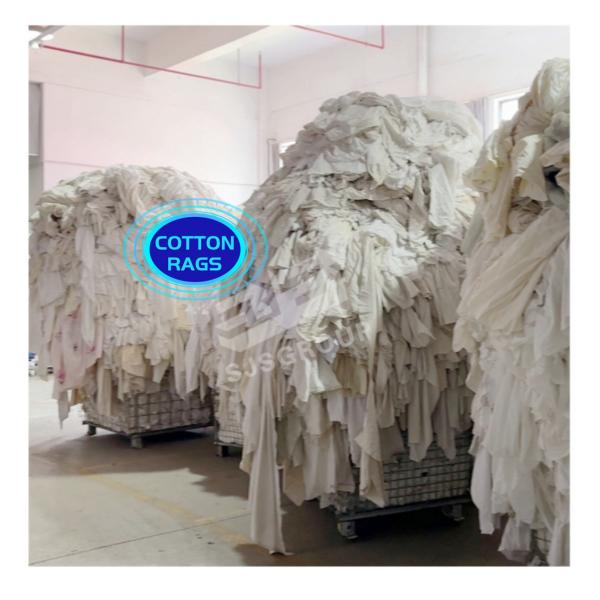 All-purpose High Cotton Content White Printed T Shirt Clothing Rags Recycled Custom Shop Cleaning Cloth Used T Shirt Rag