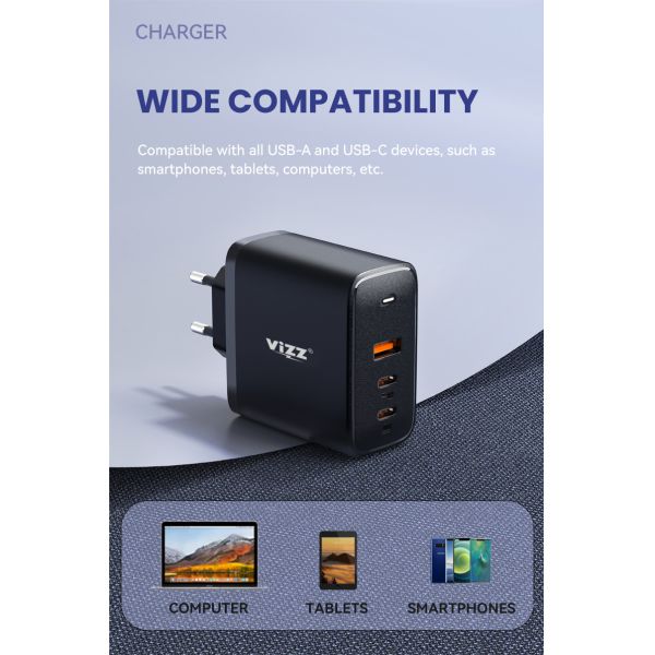 QC PD заряжателя стены PD PD36 65w GaN быстро поручая двойные порты для телефона